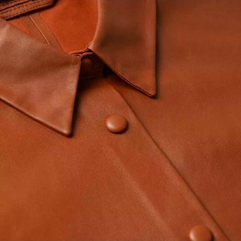 Mango Genuine Leather Jacket - Picture 9 of 14